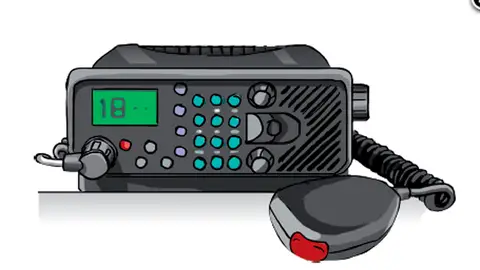 Equipo de radio a bordo .