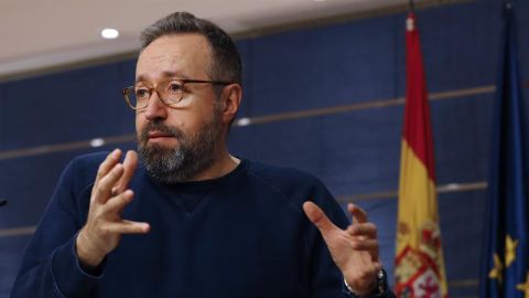Juan Carlos Girauta, en su rueda de prensa en el Congreso de los Diputados.