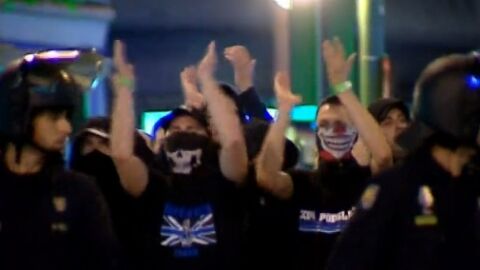 Ultras del Dinamo, en Sevilla