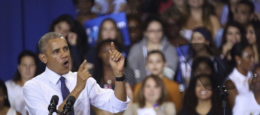 Barack Obama en un mitin en Florida. Barack Obama en un mitin en Florida.