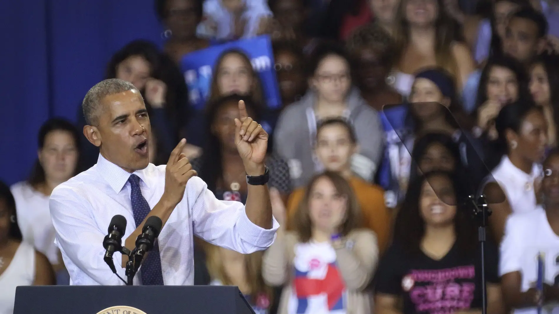 Barack Obama en un mitin en Florida.