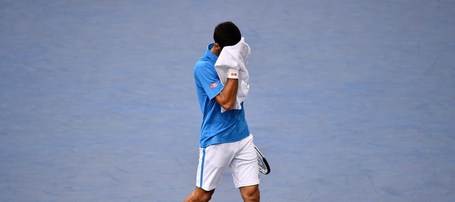 Djokovic se lamenta tras perder un punto ante Cilic Djokovic se lamenta tras perder un punto ante Cilic