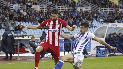 El lateral de la Real, Yuri Berchiche, en el encuentro frente al Atl&eacute;tico