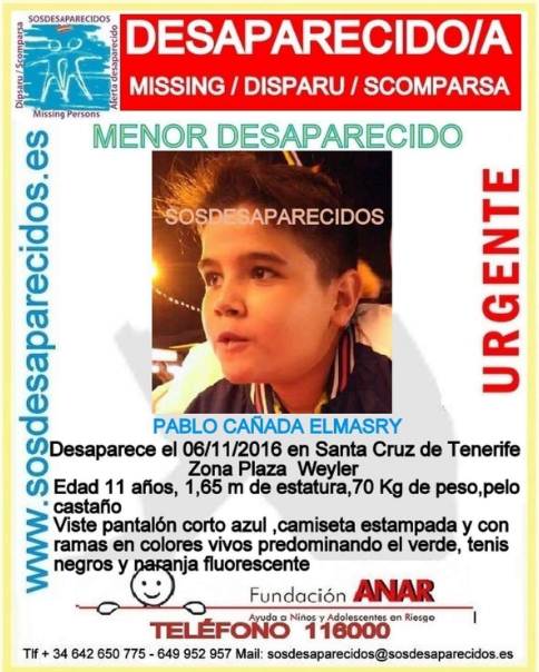 Desaparecido un niño de 11 años en Santa Cruz de Tenerife Desaparecido un niño de 11 años en Santa Cruz de Tenerife