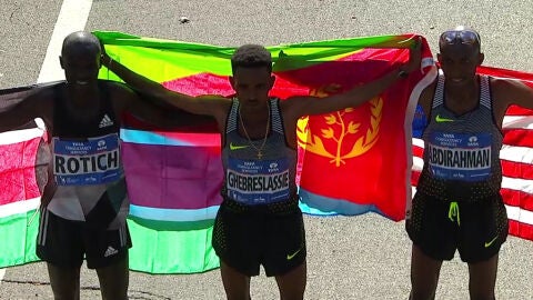 El podium masculino de la Marat&oacute;n de Nueva York