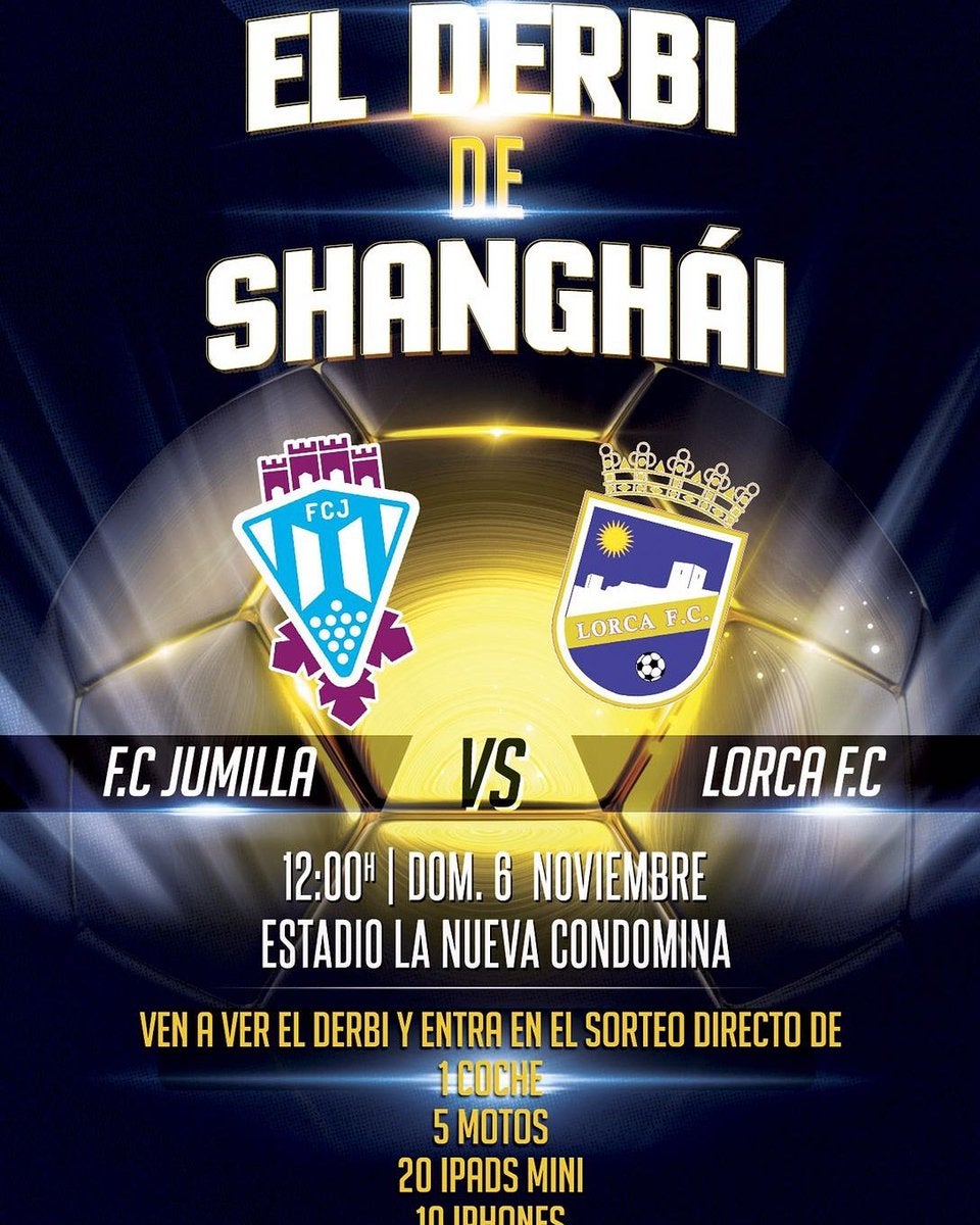 Cientos de millones de chinos ven el 'derbi murciano de Shanghai' de Segunda B entre el Jumilla y el Lorca Cientos de millones de chinos ven el 'derbi murciano de Shanghai' de Segunda B entre el Jumilla y el Lorca