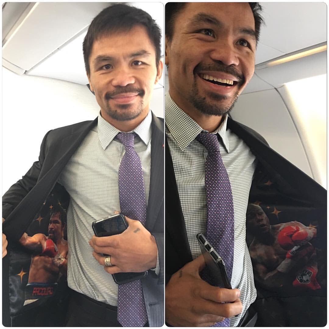 Pacquiao reta a Mayweather...¡con una chaqueta! Pacquiao reta a Mayweather...¡con una chaqueta!