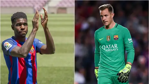 Umtiti y Ter Stegen Umtiti y Ter Stegen