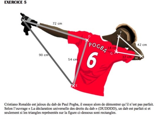 El 'dab' de Pogba, utilizado para un ejercicio de trigonometría en Francia El 'dab' de Pogba, utilizado para un ejercicio de trigonometría en Francia