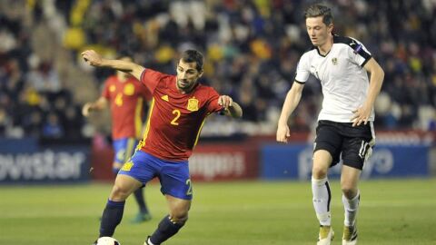 El lateral derecho, Jonny Castro, en el encuentro contra Austria.