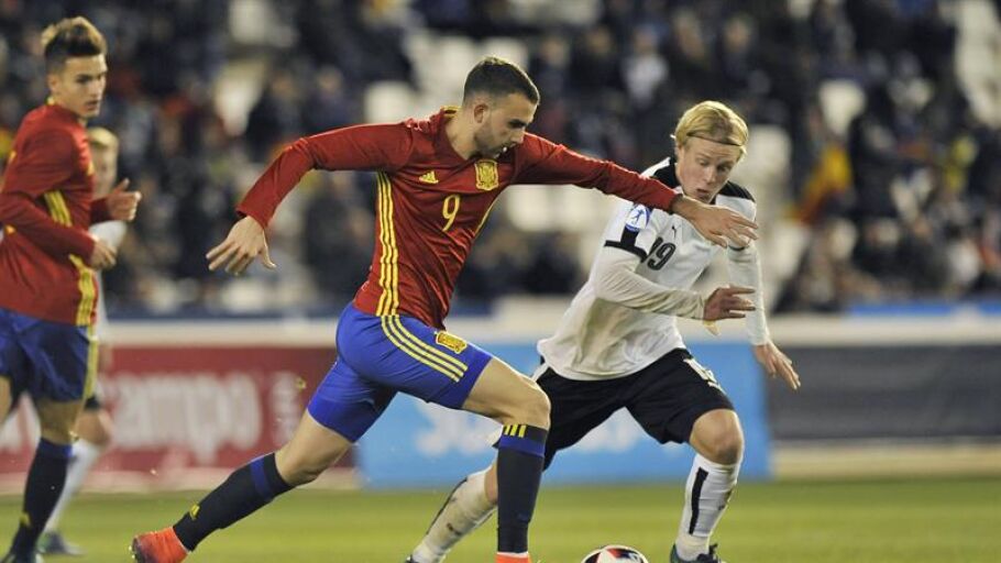Borja Mayoral en el partido ante Austria