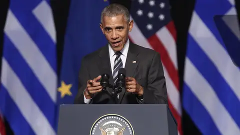 El presidente de los Estados Unidos, Barack Obama, ofrece un discurso en el Centro Cultural de la Fundación Stavros Niarchos en Atenas El presidente de los Estados Unidos, Barack Obama, ofrece un discurso en el Centro Cultural de la Fundación Stavros Niarchos en Atenas