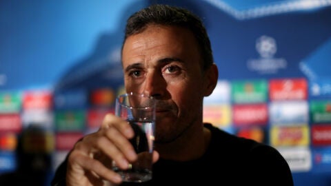 Luis Enrique, durante la rueda de prensa