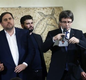 Carles Puigdemont, Oriol Junqueras, Artur Mas y Gabriel Rufián Carles Puigdemont, Oriol Junqueras, Artur Mas y Gabriel Rufián