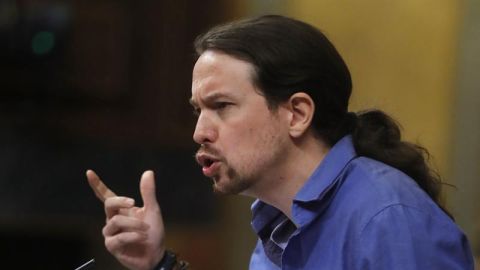 Pablo Iglesias, durante un debate en el Congreso