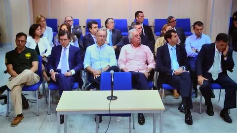 Imagen tomada de la sala de prensa de la Escuela Balear de la Administración Pública (EBAP) de Palma, de la última sesión del juicio del caso Nóos Imagen tomada de la sala de prensa de la Escuela Balear de la Administración Pública (EBAP) de Palma, de la última sesión del juicio del caso Nóos