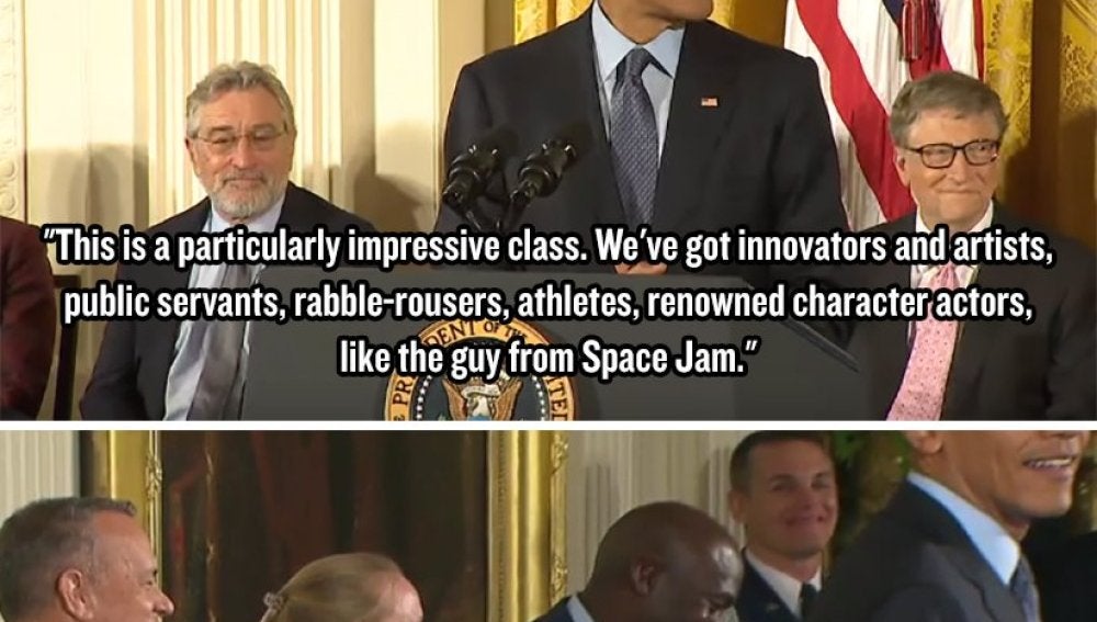 Obama, refiriéndose a Michael Jordan: "Eres un tipo de Space Jam"