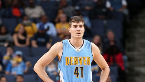 Juancho Hernang&oacute;mez, durante un partido con los Nuggets