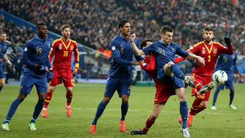 Partido entre Espa&ntilde;a y Francia en el Stade de France