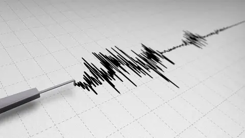Sismógrafo registrando un temblor de tierra. Elche