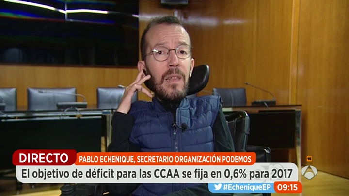 Echenique: "Subir el salario mínimo a 700 euros cuando en otros países está en 1.400, es un insulto" Echenique: "Subir el salario mínimo a 700 euros cuando en otros países está en 1.400, es un insulto"