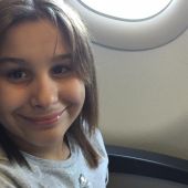 Nadia, durante un vuelo