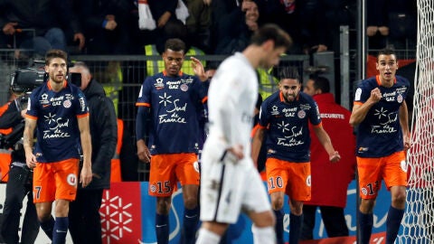 El Montpellier celebra un gol contra el PSG