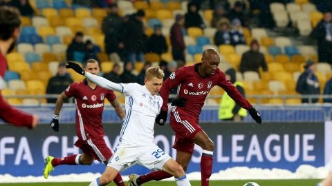 Momentos del encuentro entre el Dinamo de Kiev ante el Besiktas 