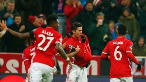 Lewandowski celebra su gol ante el Atl&eacute;tico de Madrid