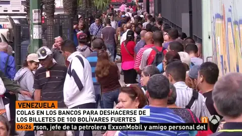 Colas en los bancos venezolanos Colas en los bancos venezolanos
