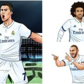Cristiano, Marcelo y Benzema, retratados como dibujos de manga