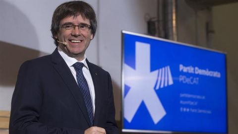 Carles Puigdemont en el acto del PDeCat