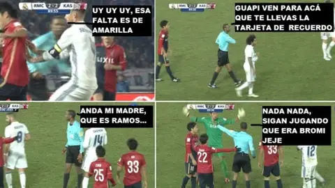 Meme sobre la 'segunda amarilla' a Sergio Ramos Meme sobre la 'segunda amarilla' a Sergio Ramos