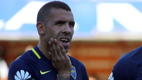 Carlos T&eacute;vez, en un partido con Boca Juniors