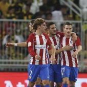 Los jugadores del Atlético de Madrid celebran uno de los goles contra el Al Ittihad