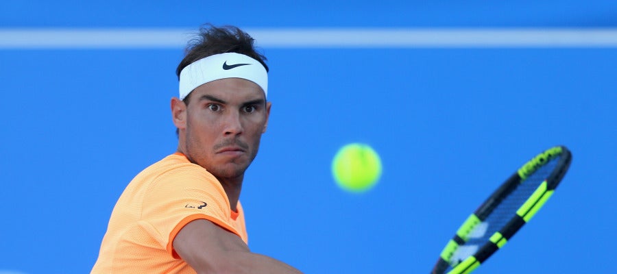 Rafa Nadal, durante la final de Abu Dabi Rafa Nadal, durante la final de Abu Dabi