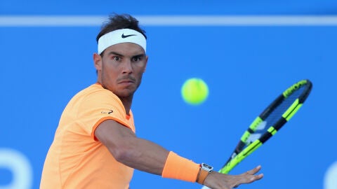 Rafa Nadal, durante la final de Abu Dabi