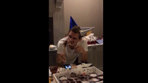 Griezmann, durante el Mannequin Challenge