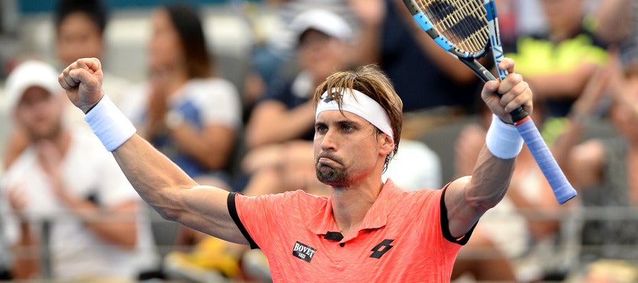 David Ferrer celebra su victoria David Ferrer celebra su victoria