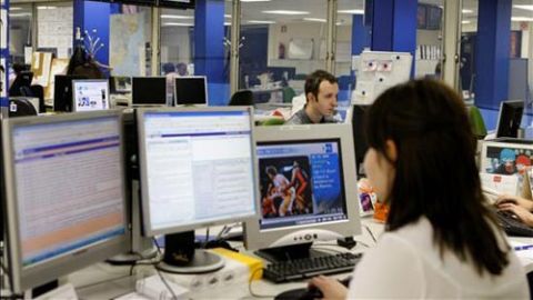 Trabajadores en una oficina