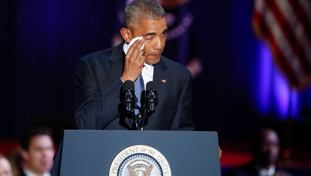 Obama, emocionado en su discurso de despedida