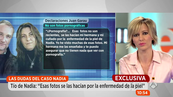 El tío de Nadia: "No son fotografías pornográficas, se hacían para ver la evolución de la enfermedad de la piel de Nadia" El tío de Nadia: "No son fotografías pornográficas, se hacían para ver la evolución de la enfermedad de la piel de Nadia"