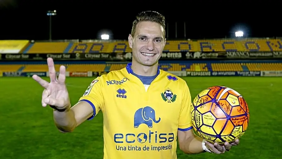 David Rodríguez, delantero del Alcorcón. David Rodríguez, delantero del Alcorcón.