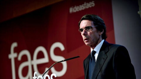 Jos&eacute; Mar&iacute;a Aznar durante su discurso en el evento de la fundaci&oacute;n FAES
