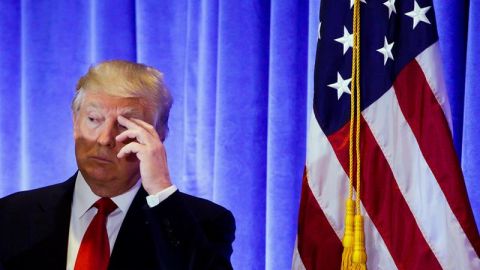 Donald Trump, durante su primera rueda de prensa como presidente