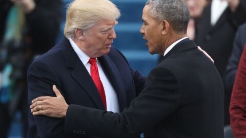 Trump y Obama se saludan antes de la toma de posesi&oacute;n