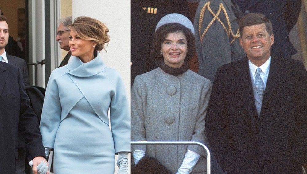 Melania luce un modelo similar al de Jackie Kennedy en la toma de posesión de Trump Melania luce un modelo similar al de Jackie Kennedy en la toma de posesión de Trump