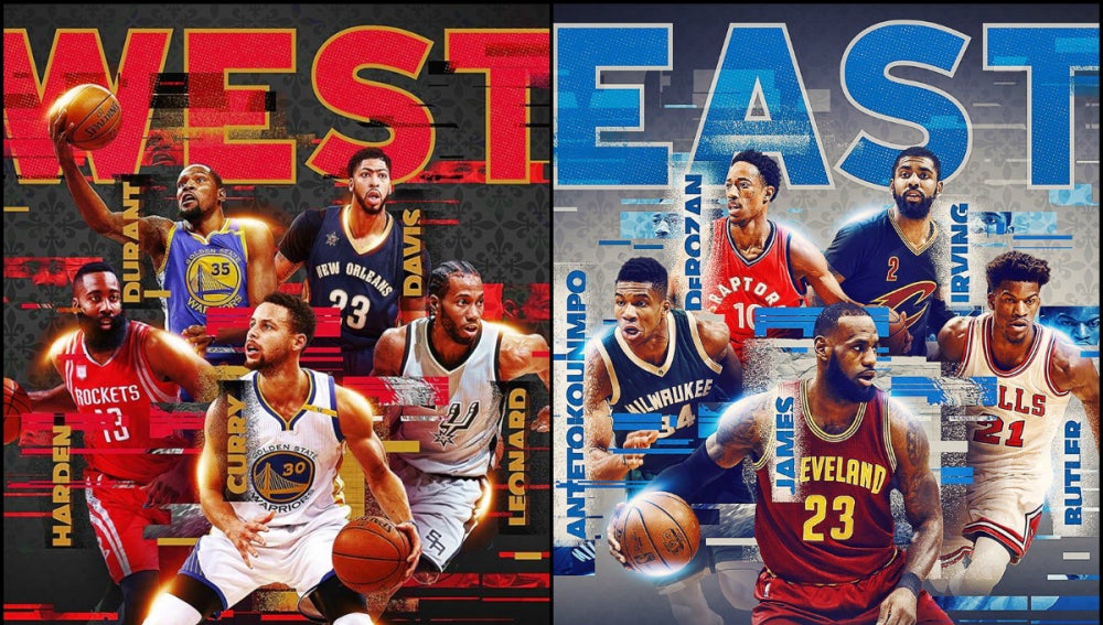 Los titulares del All Star Game 2017 de la Conferencia Oeste y de la Conferencia Este