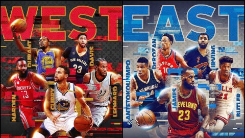 Los titulares del All Star Game 2017 de la Conferencia Oeste y de la Conferencia Este