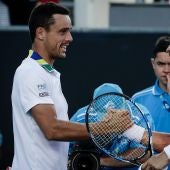 Roberto Bautista y David Ferrer se dan la mano tras su partido